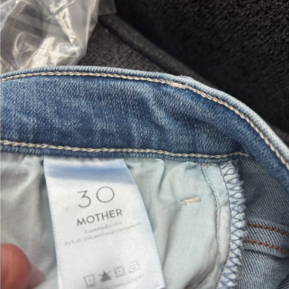 MOTHER Sky Blue Denim jeans, flare leg with split - Picture 10 of 12